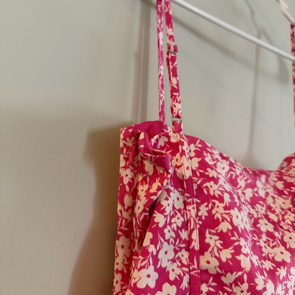 Zara Pink Floral Corset Bustier Bodysuit Blogger Favorite Spring Preppy M NWT - Picture 5 of 8